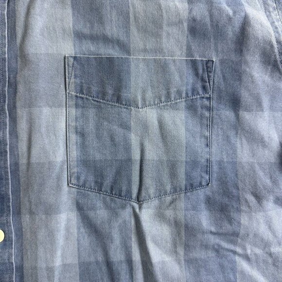 Peter Millar Blue Plaid Check 100% Linen Button-down Shirt Mens Size Large Prep - Picture 3 of 9